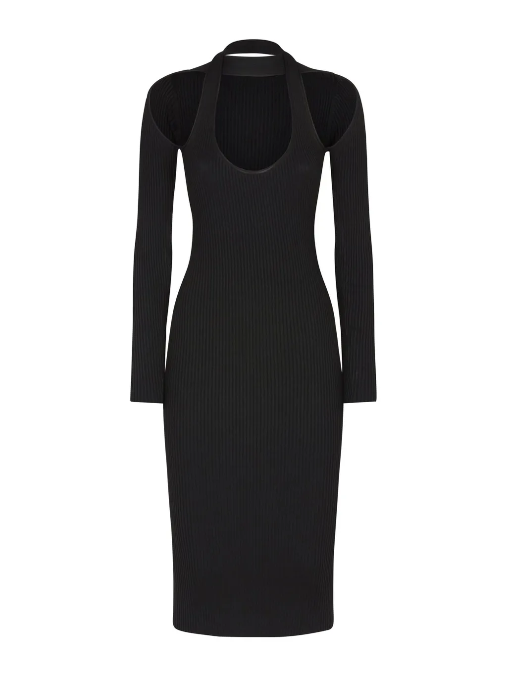 Cut-Out Knitted Midi Dress