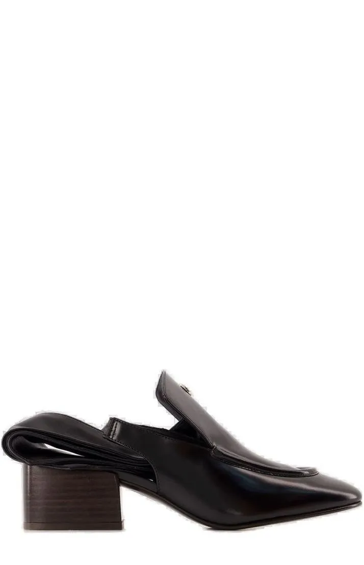 Logo Plaque Slingback Moccasins