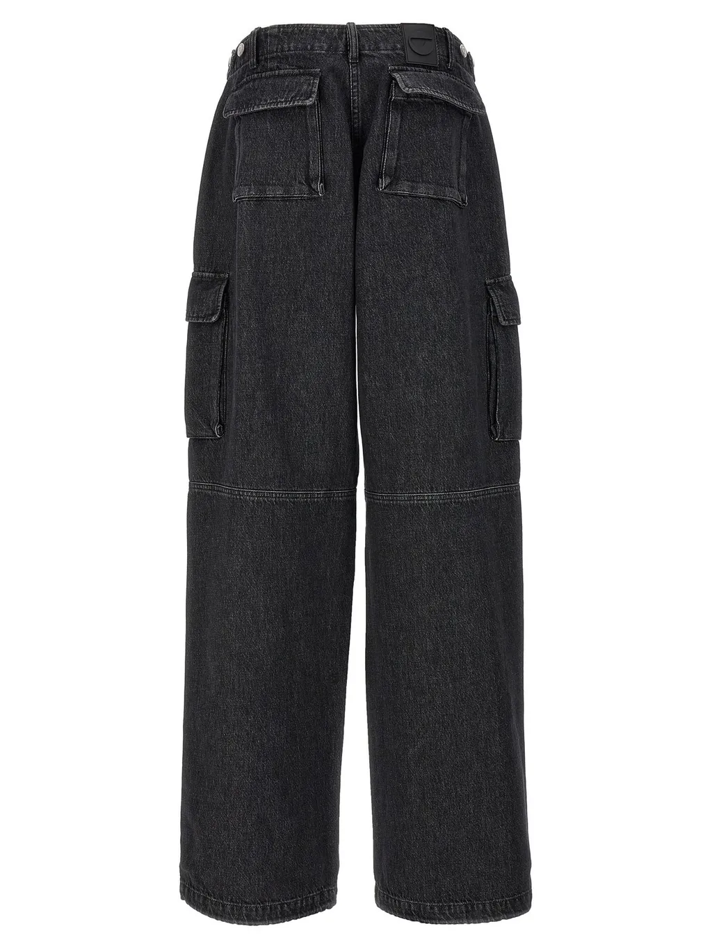 Denim Wide Leg Cargo Jeans