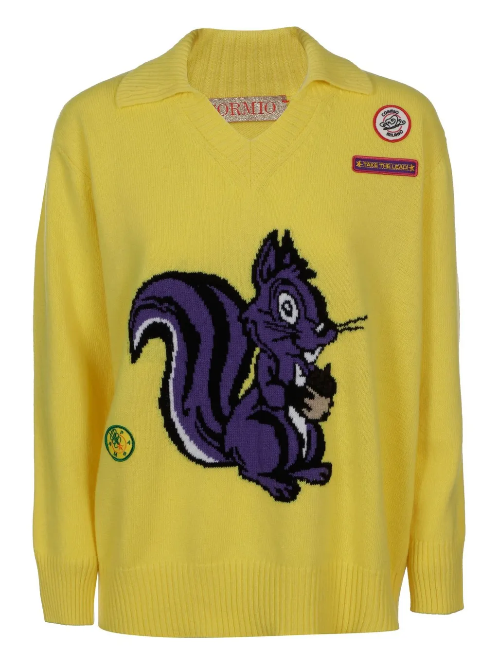 Emilio Squirrel Motif Intarsia Sweater
