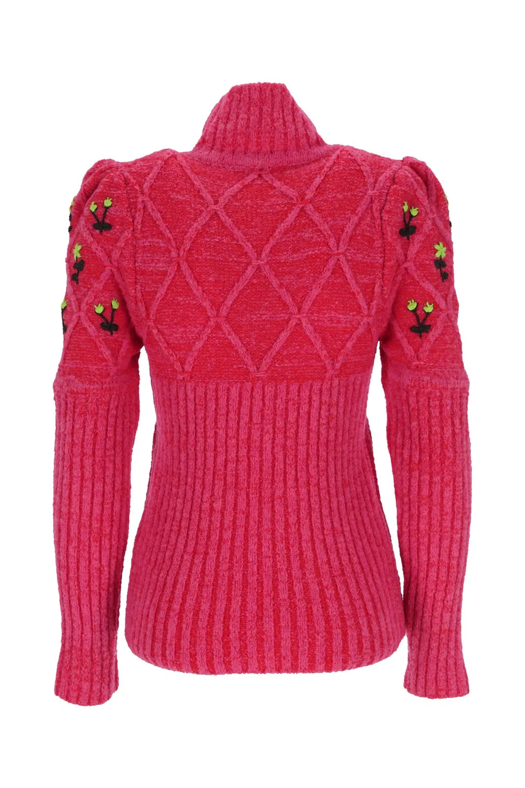 Oma Floral Embroidery Turtleneck Sweater