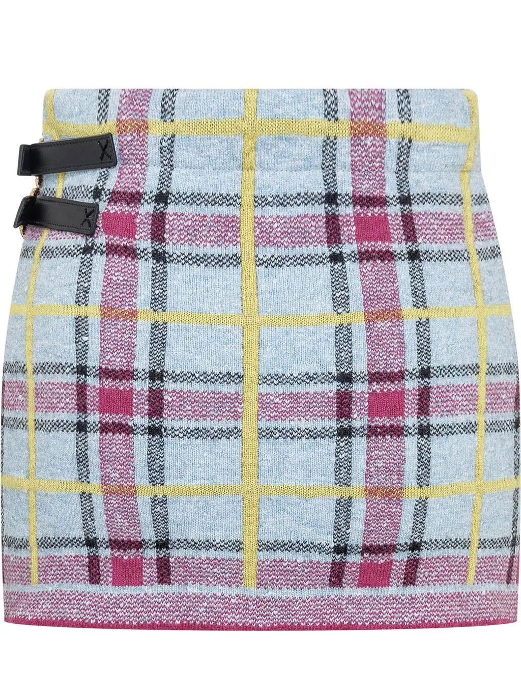 Tracy Tartan Motif Knit Mini Skirt