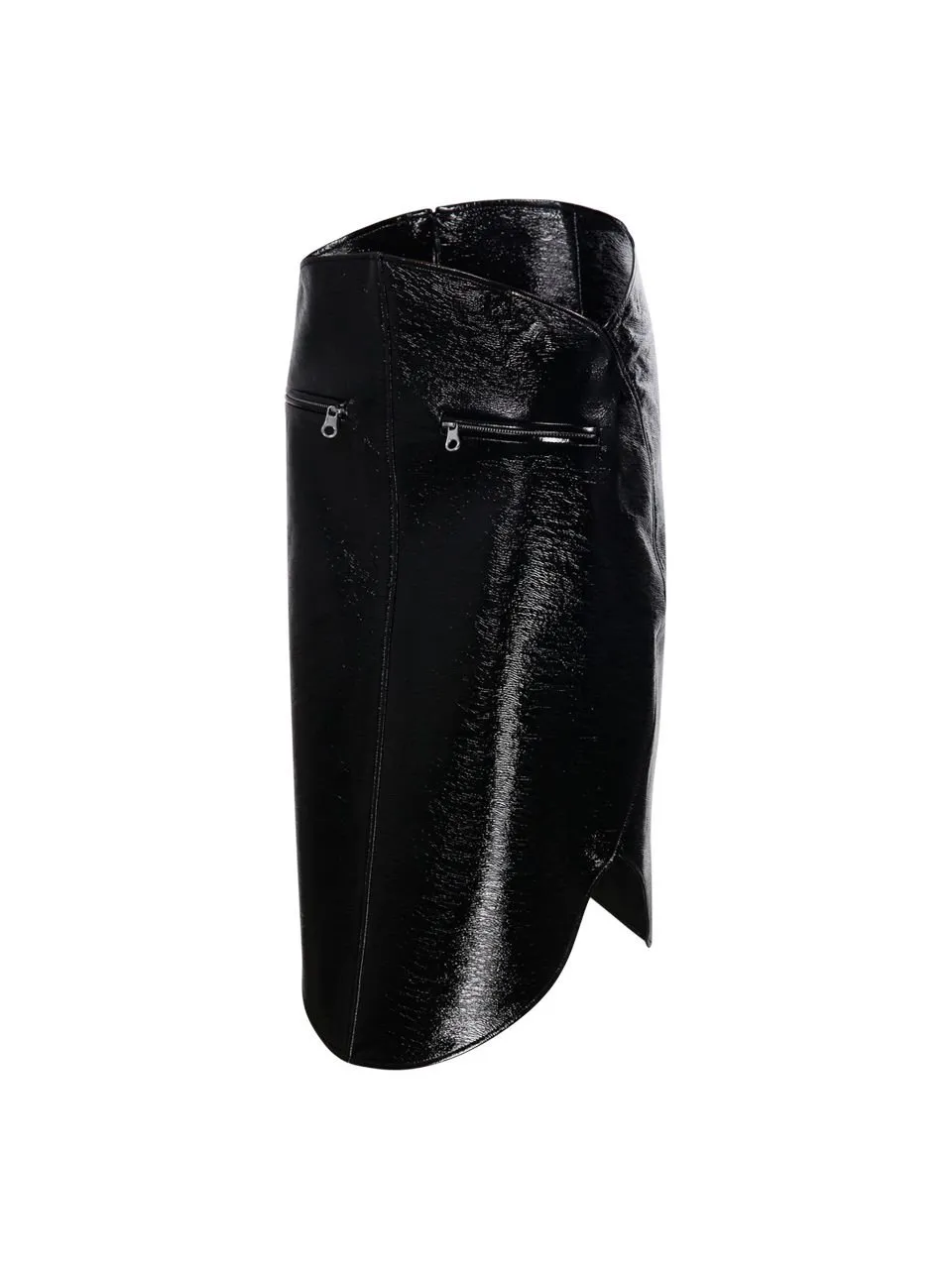 Circle Vinyl Midi Skirt