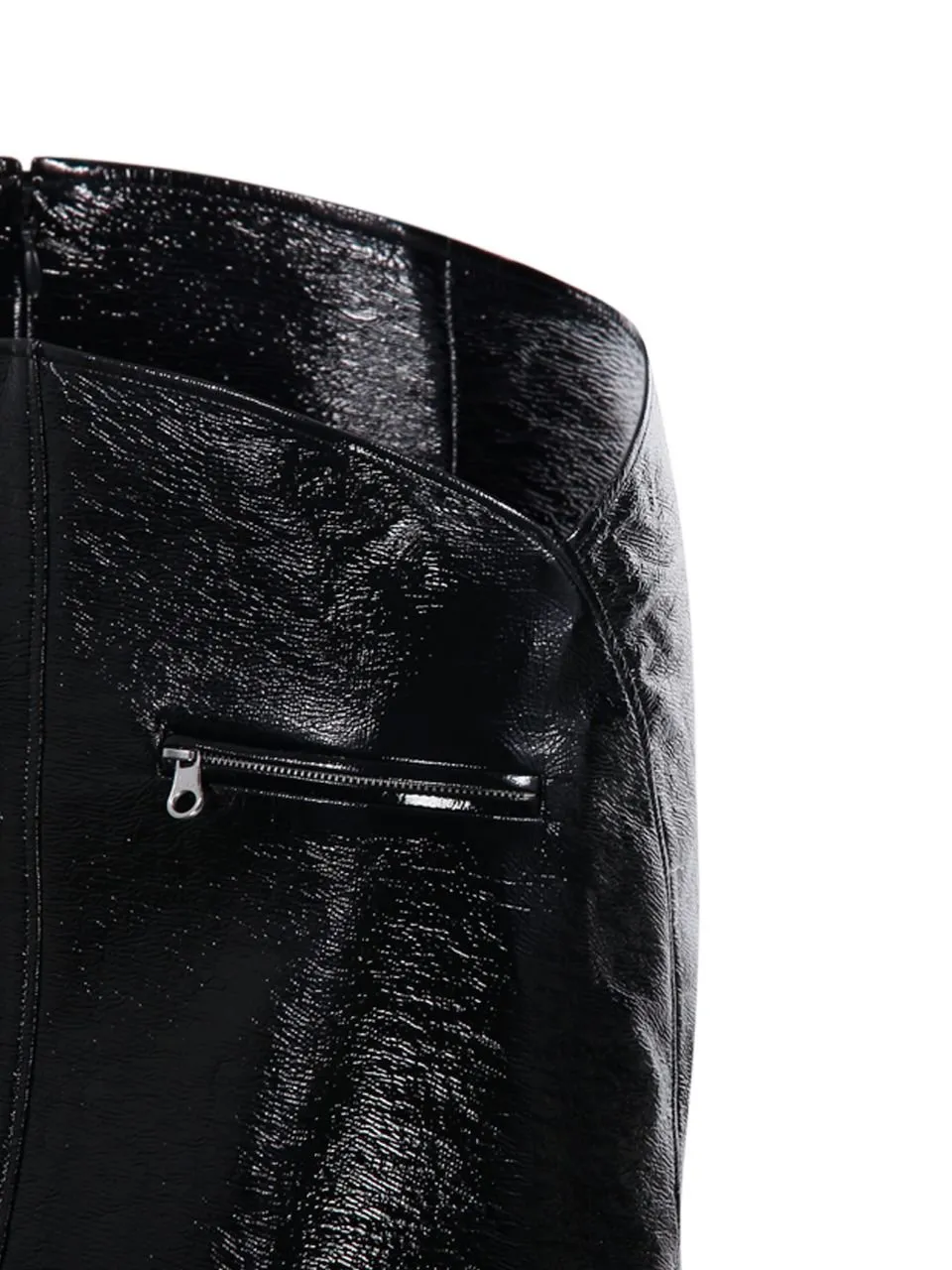 Circle Vinyl Midi Skirt