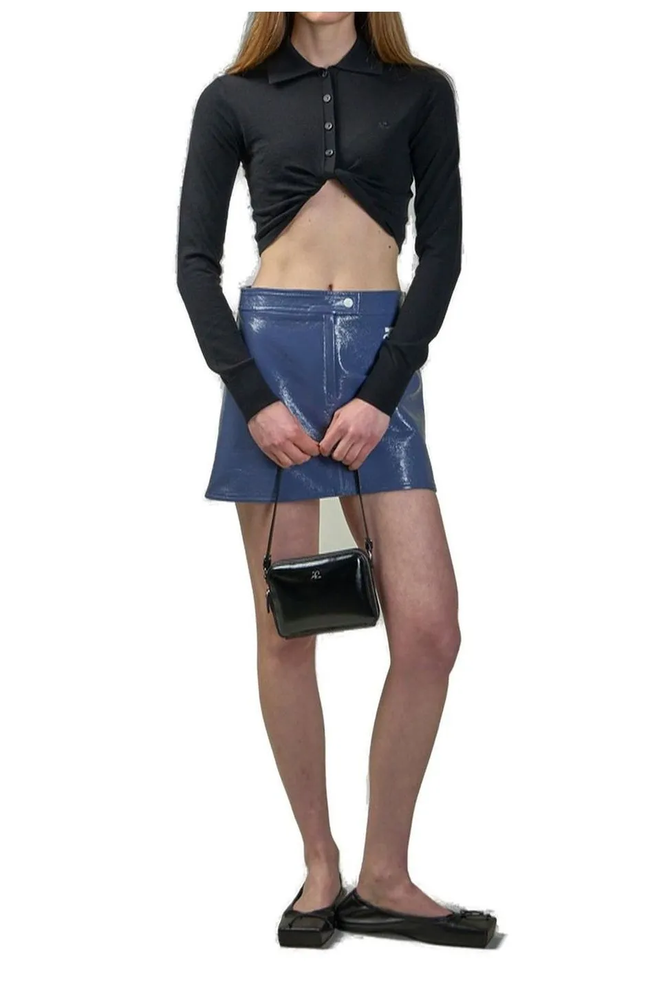 V-Neck Cropped Polo Jumper