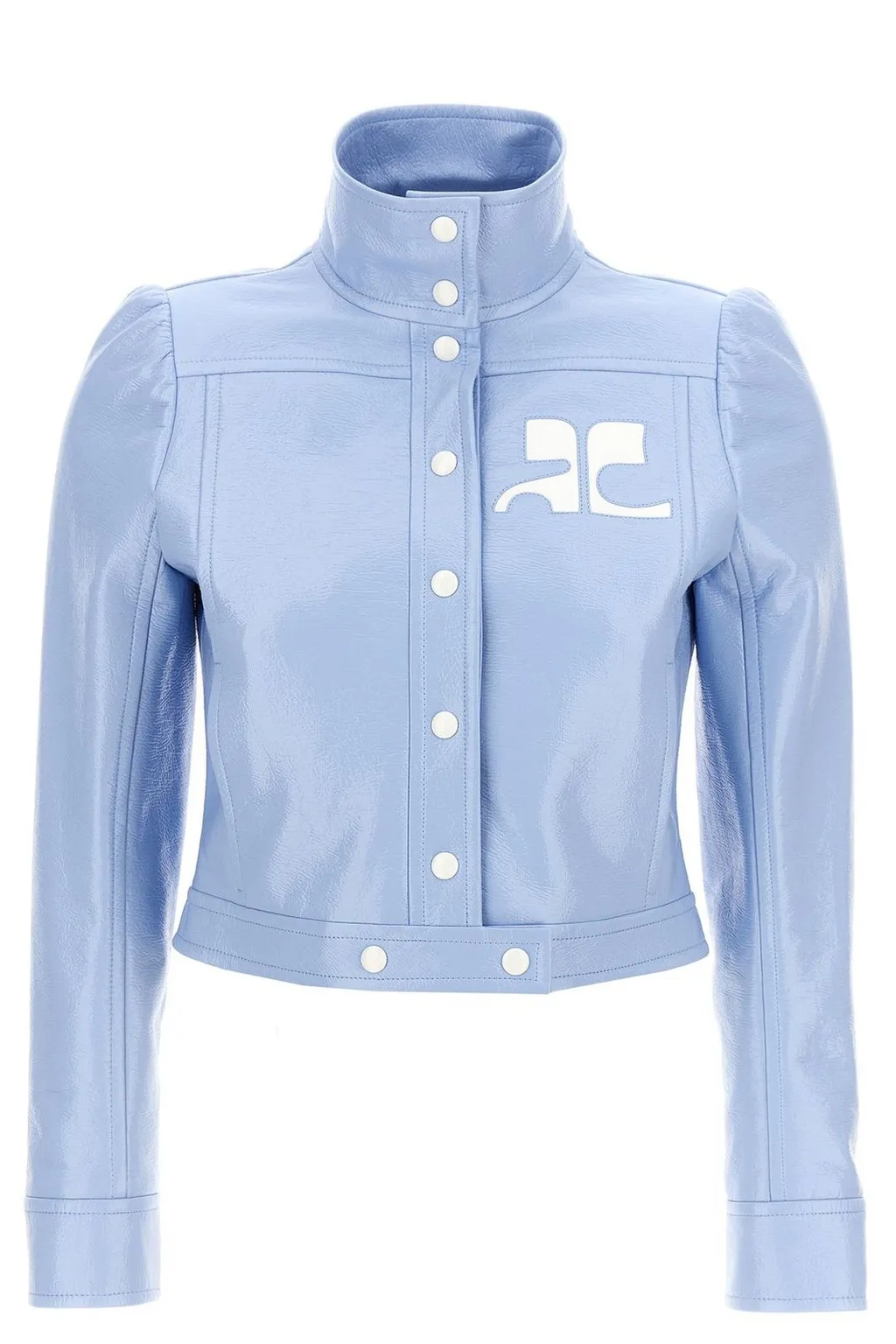 Vinyl Straight Hem Cropped Jacket