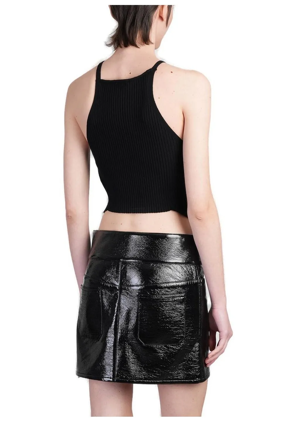 Pointy Buckle Ribbed Top