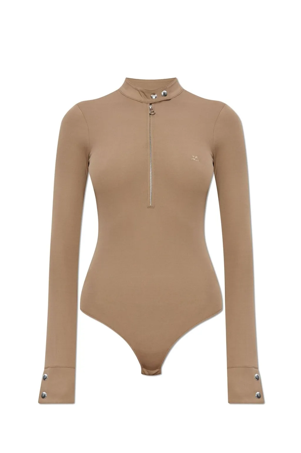 Zip Detailed Long-Sleeve Bodysuit