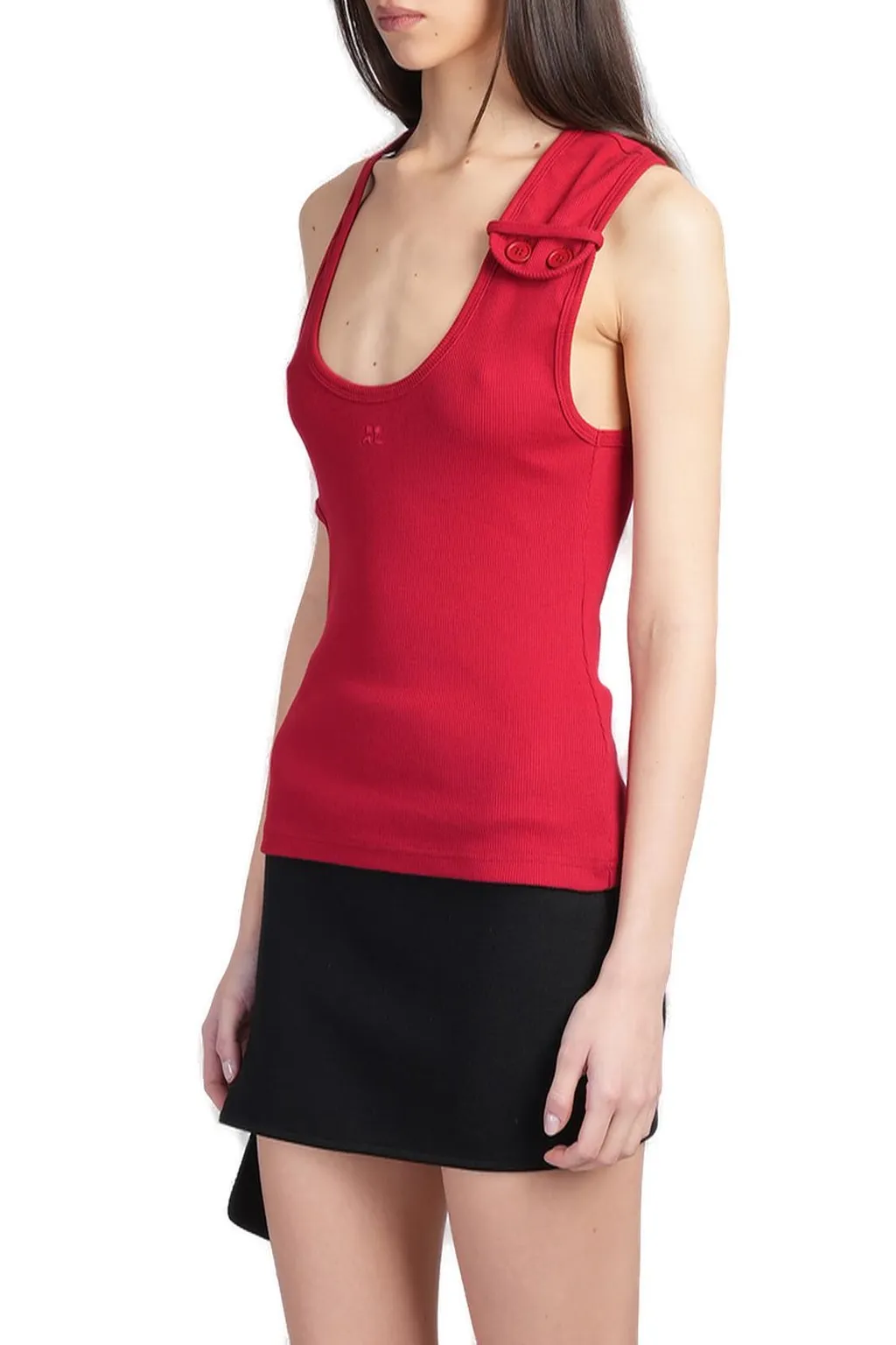 90's Ribbed Cut-Out Detailed Tank Top