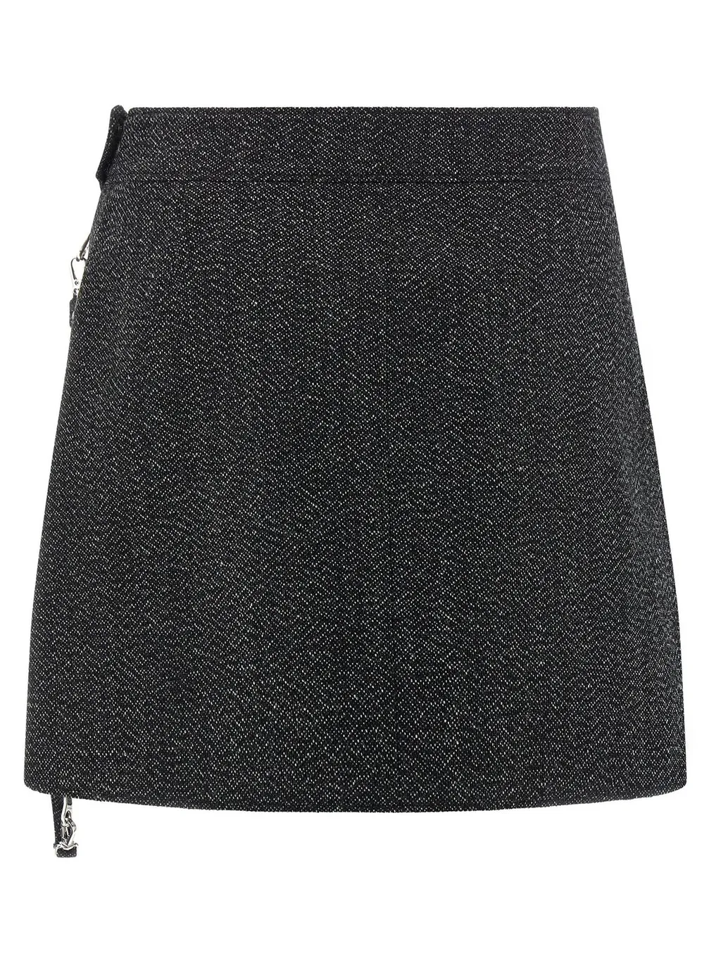 Zipped Caviar Mini Skirt