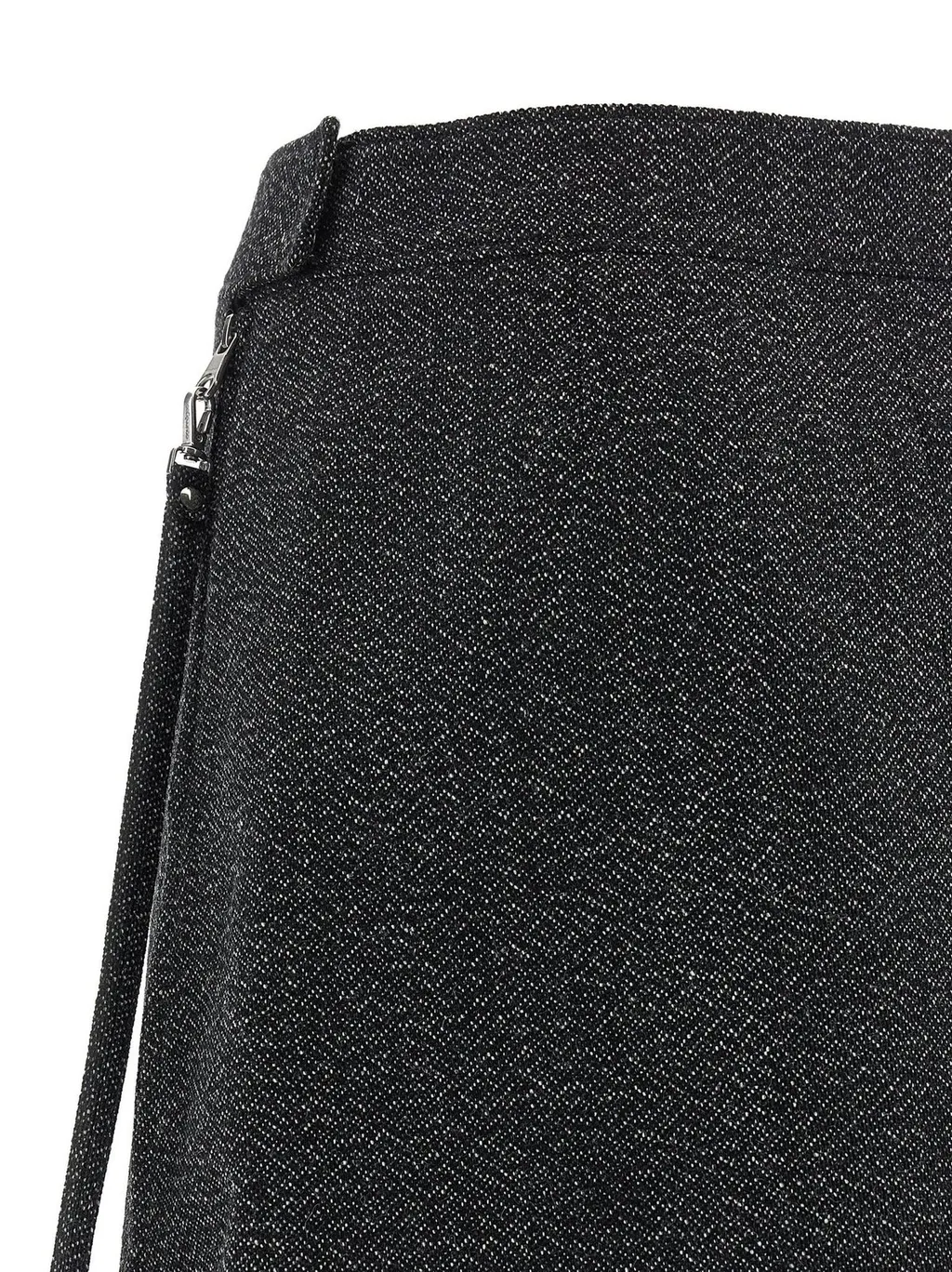 Zipped Caviar Mini Skirt