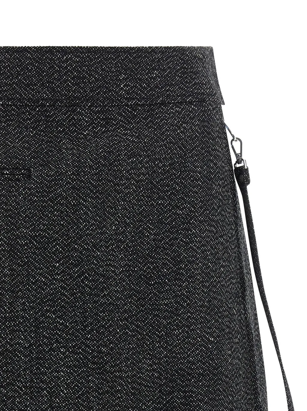 Zipped Caviar Mini Skirt