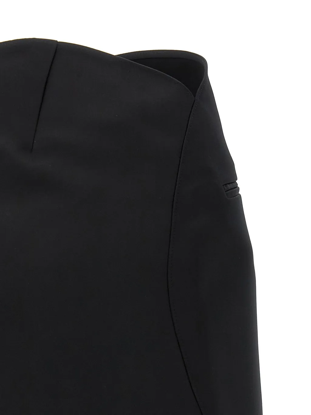 Rear Zipped Satin Mini Skirt