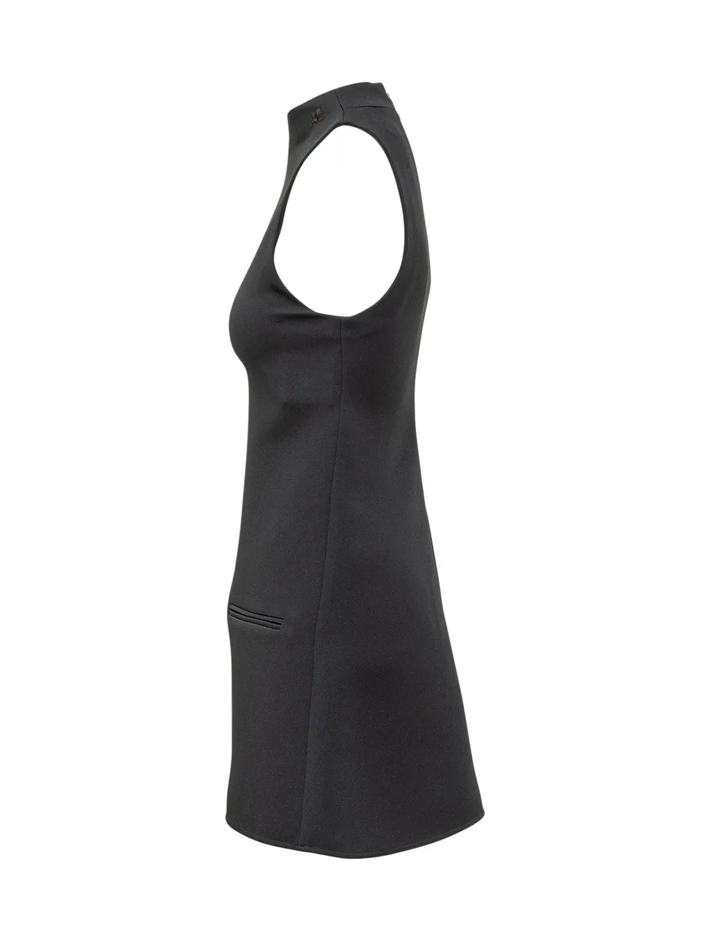 Sleeveless Twill A-Line Dress
