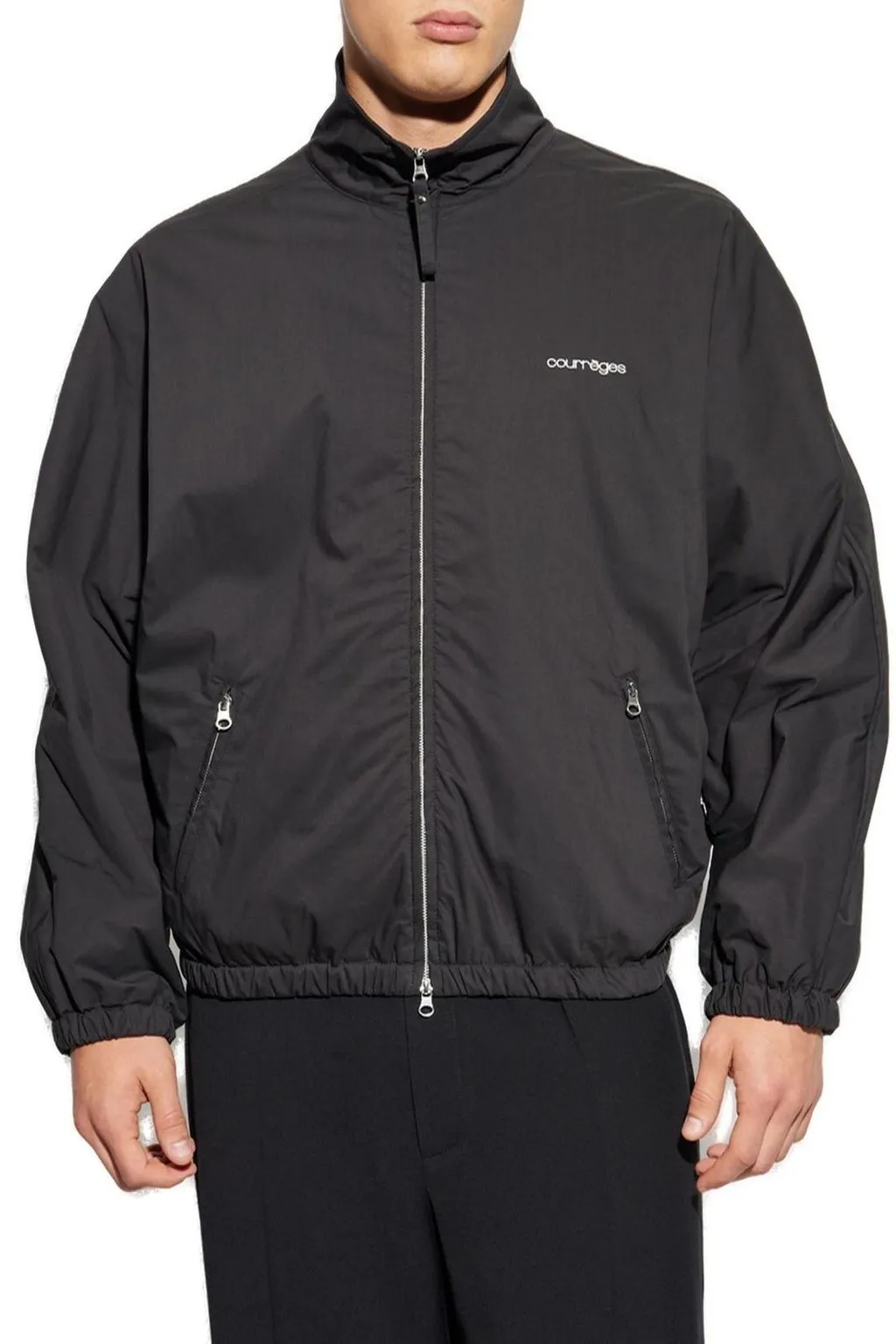Logo Embroidered Zipped Jacket