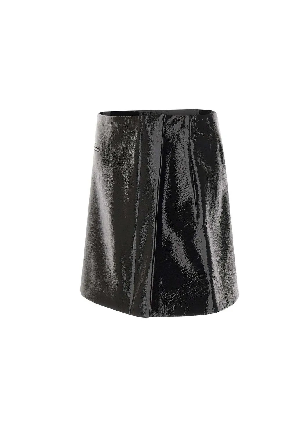 A-Line Shaped Vinyl Mini Skirt
