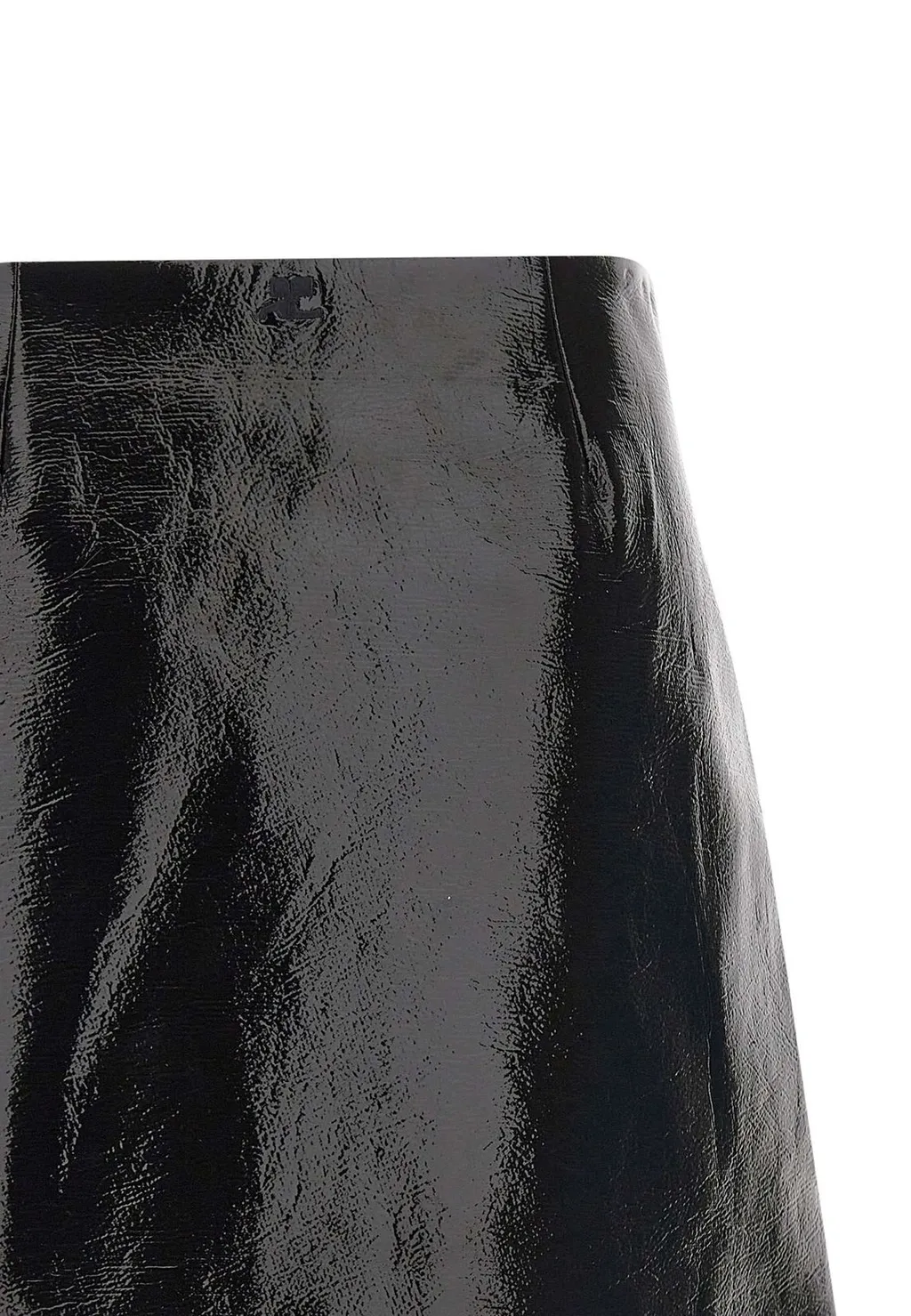 A-Line Shaped Vinyl Mini Skirt