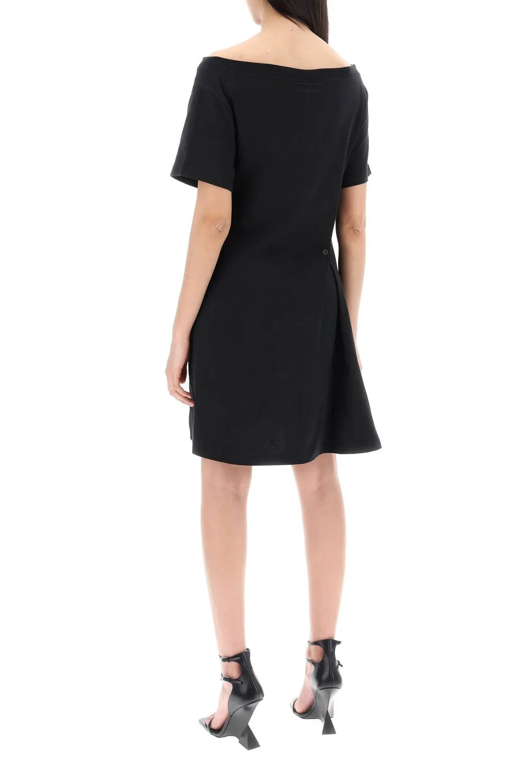 Logo Embroidered Side Slit Dress