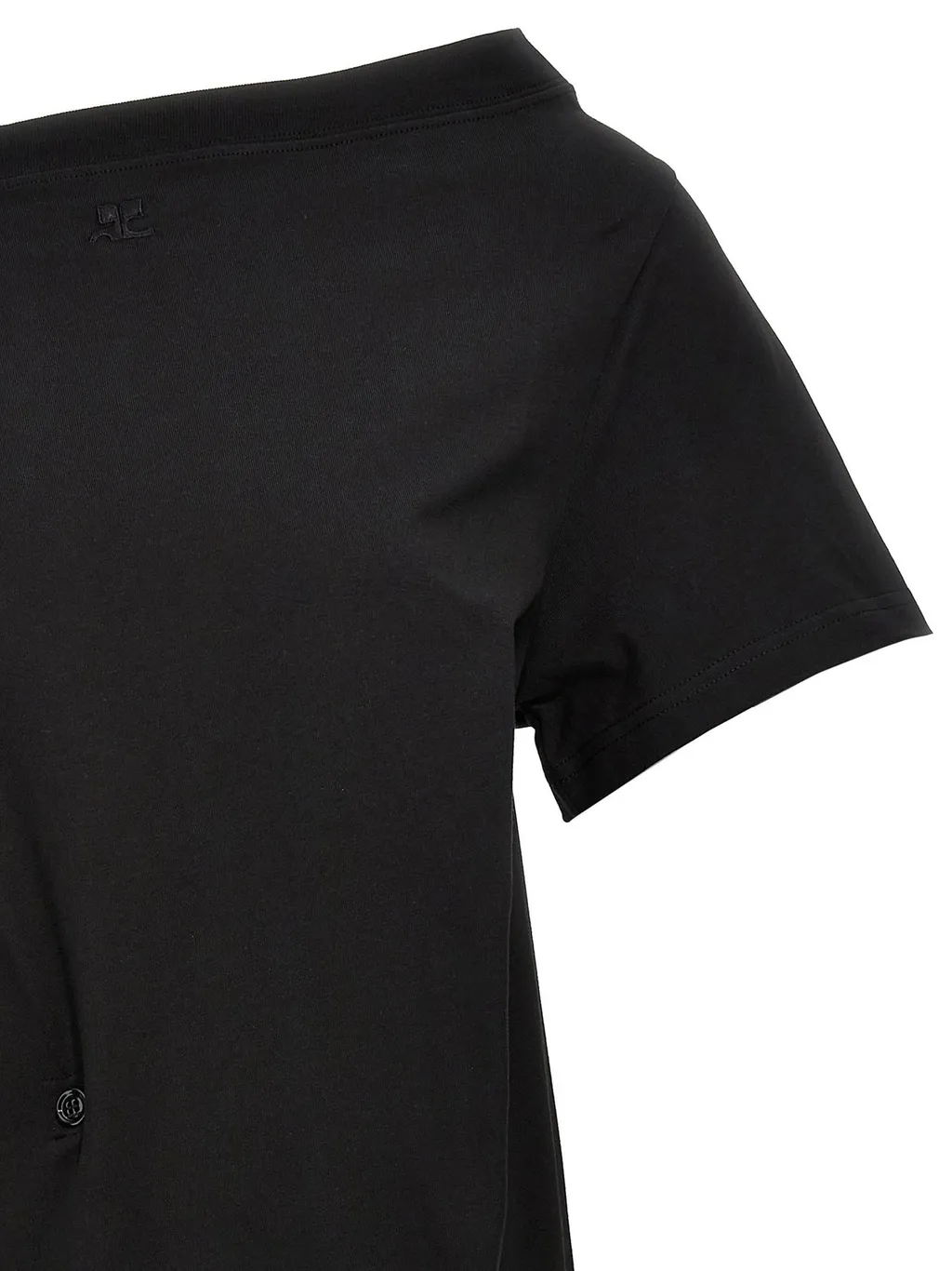Logo Embroidered Side Slit Dress