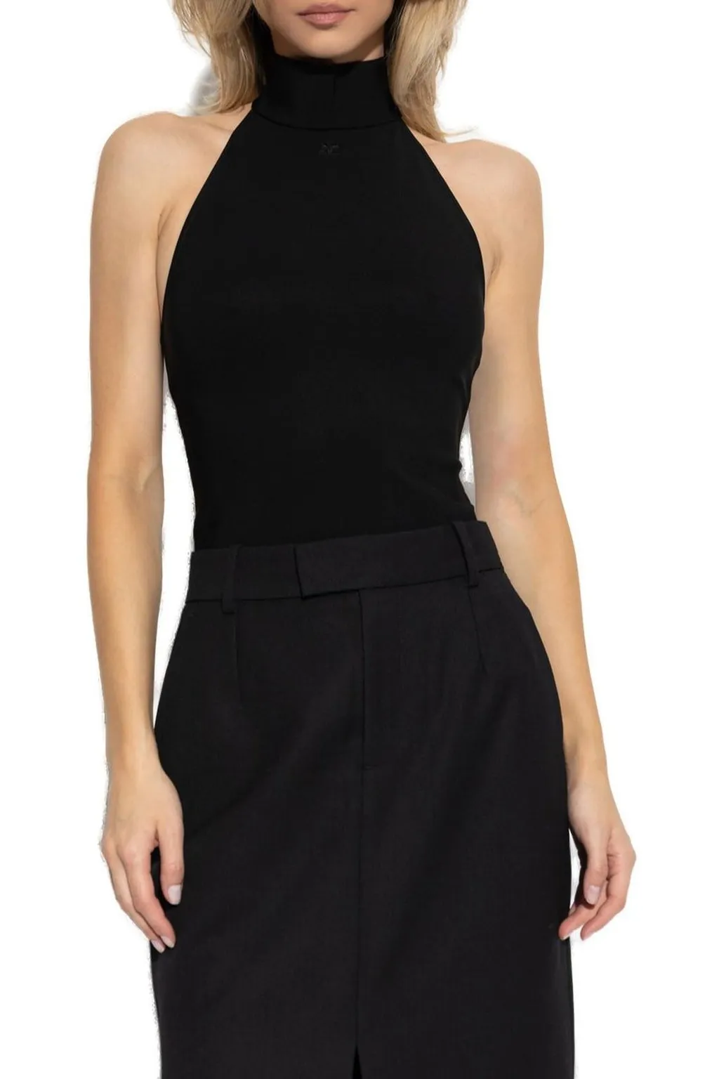 Turtleneck Open-Back Bodysuit