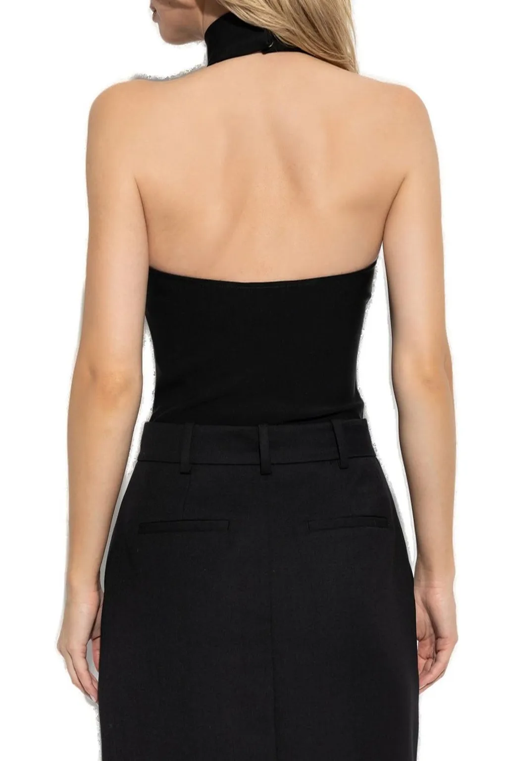 Turtleneck Open-Back Bodysuit