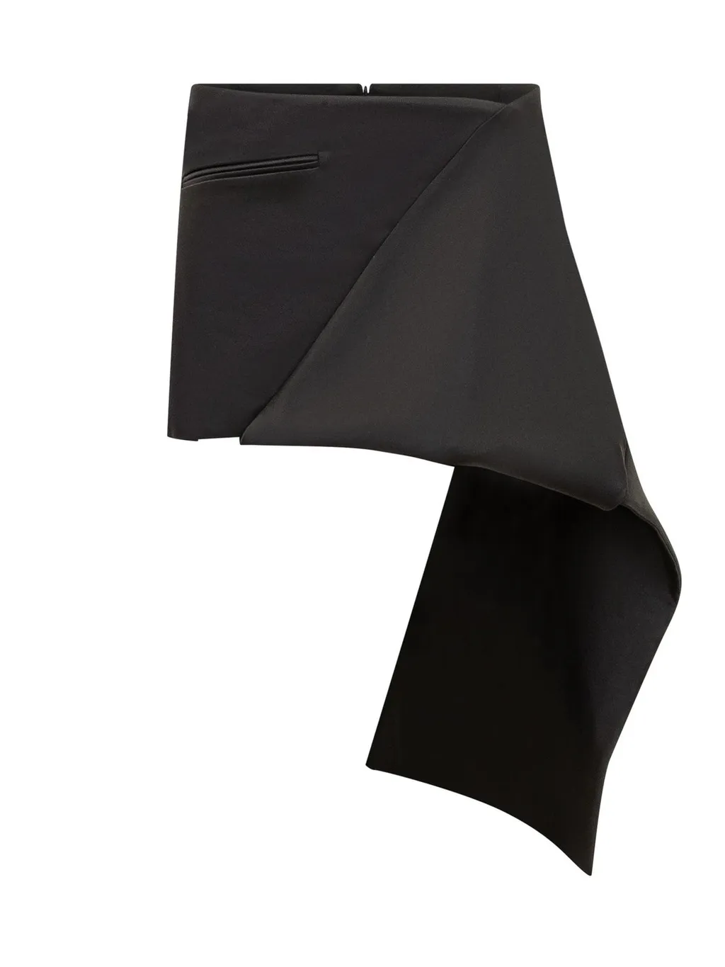 Folded Satin Mini Skirt