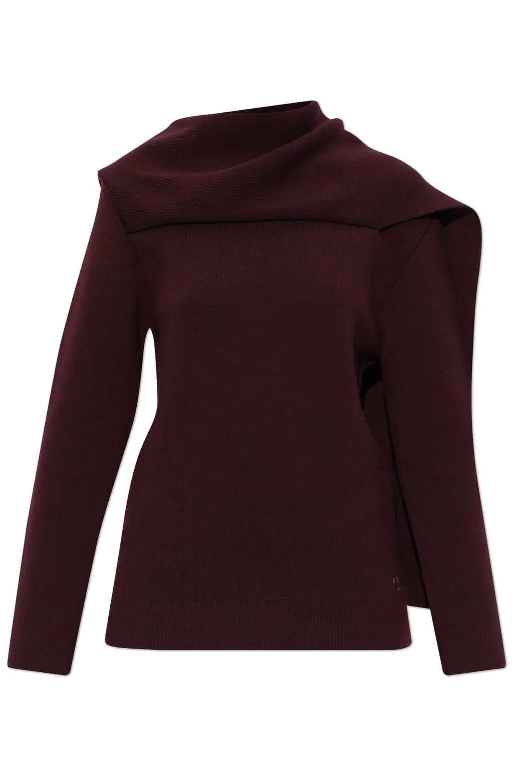 Scarf-Neck Knitted Jumper