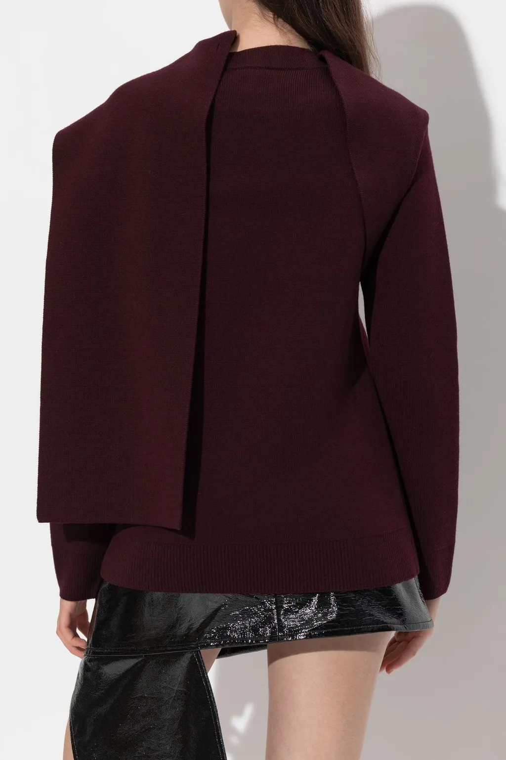 Scarf-Neck Knitted Jumper
