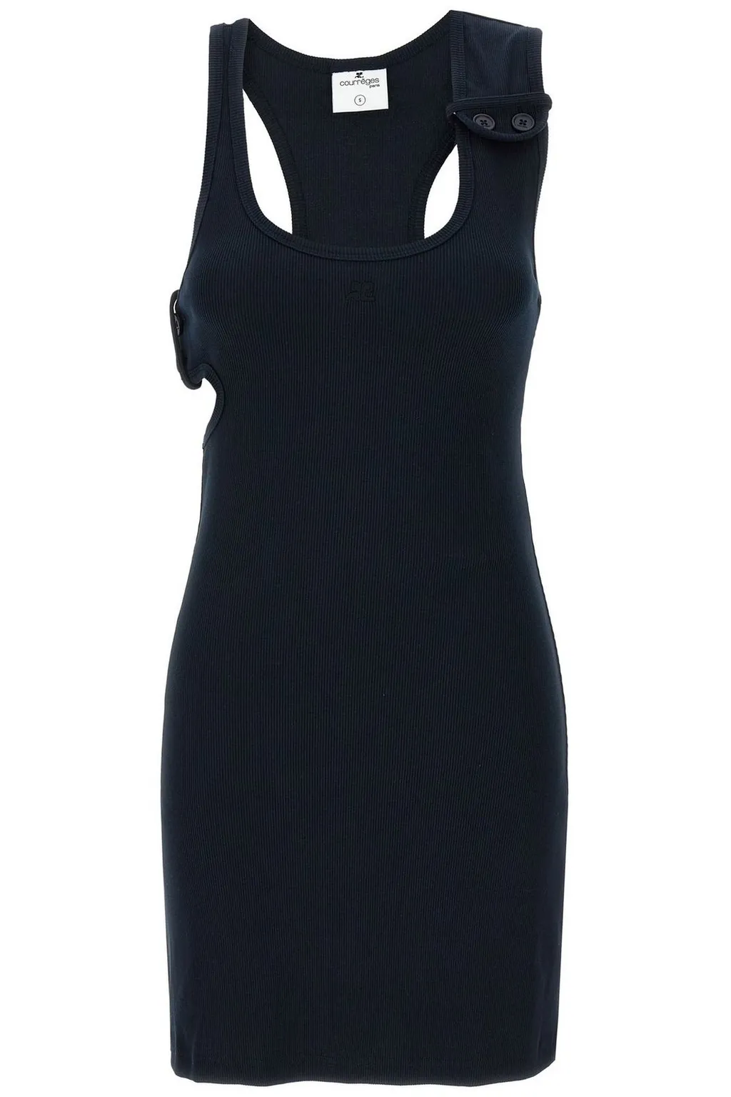 90's Cut-Out Detailed Ribbed Mini Dress