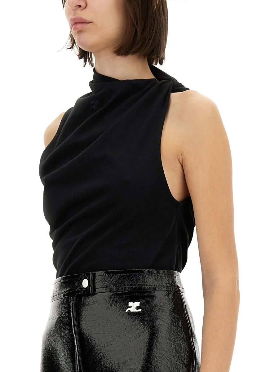 Sleeveless Draped Top