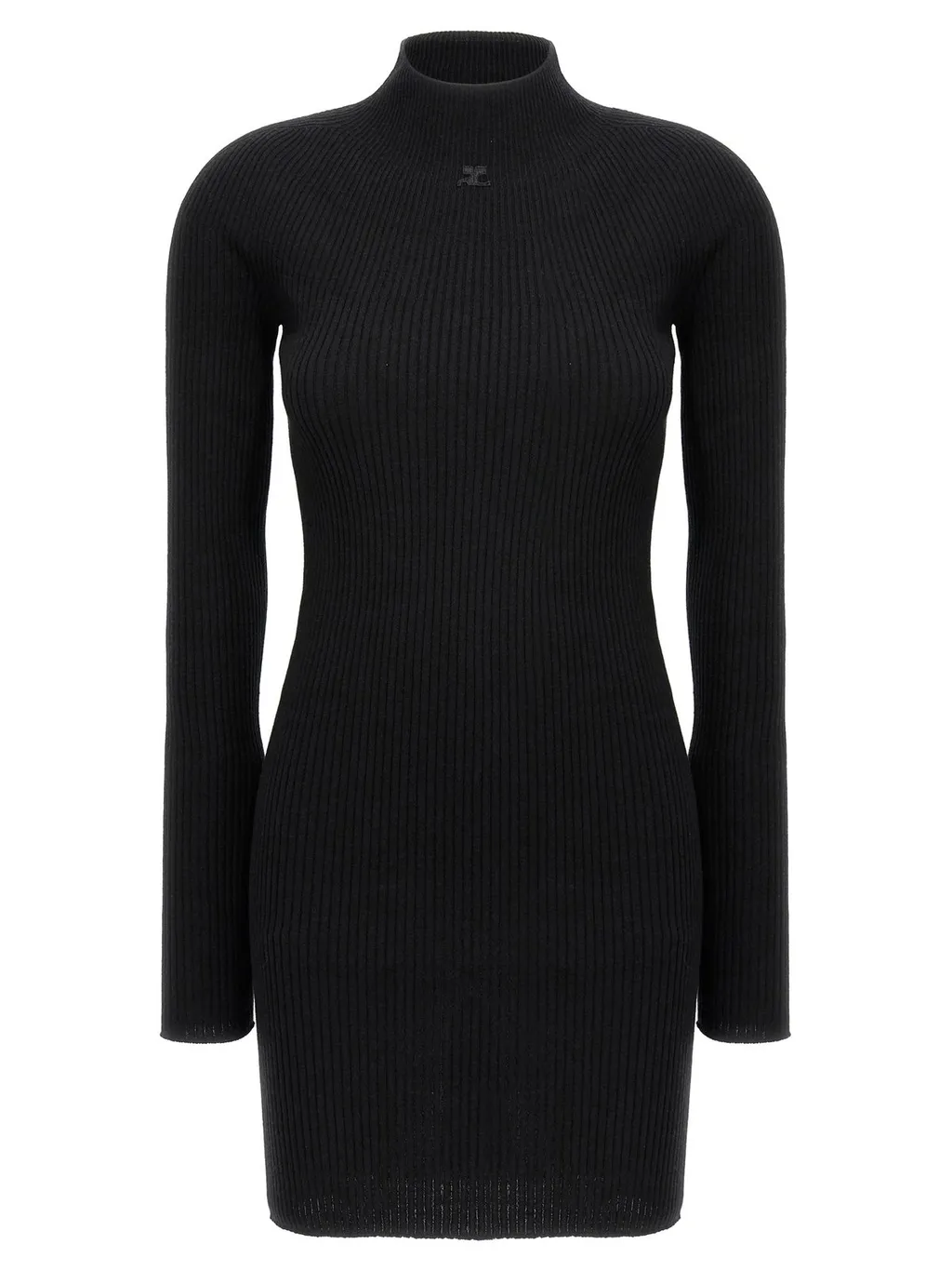 Engineered Light Rib Mockneck Mini Dress