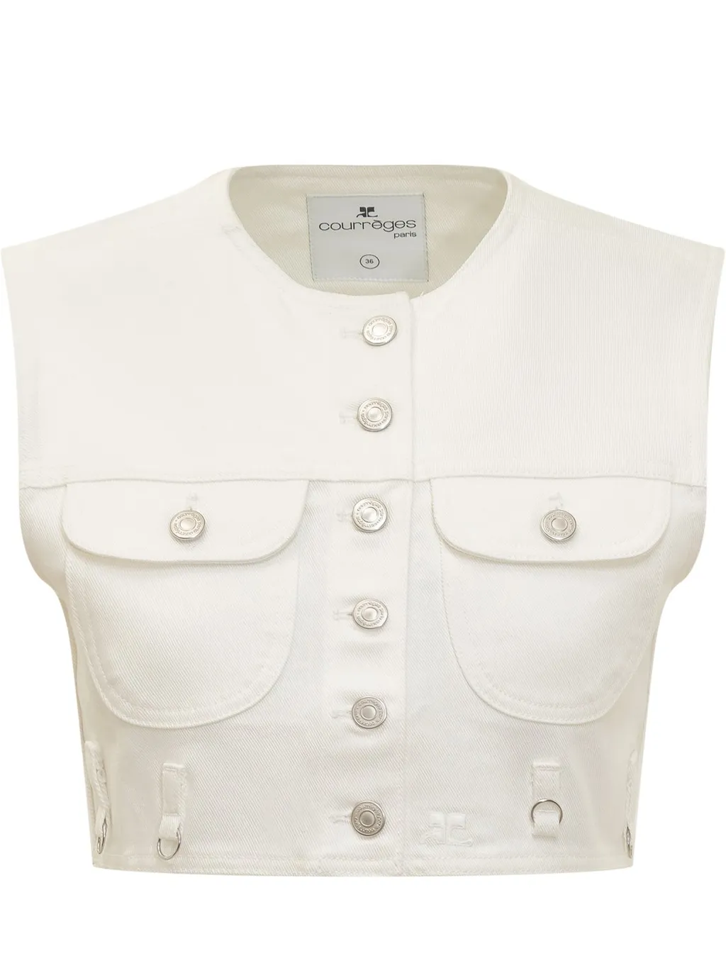 Multiflex Denim Cropped Vest
