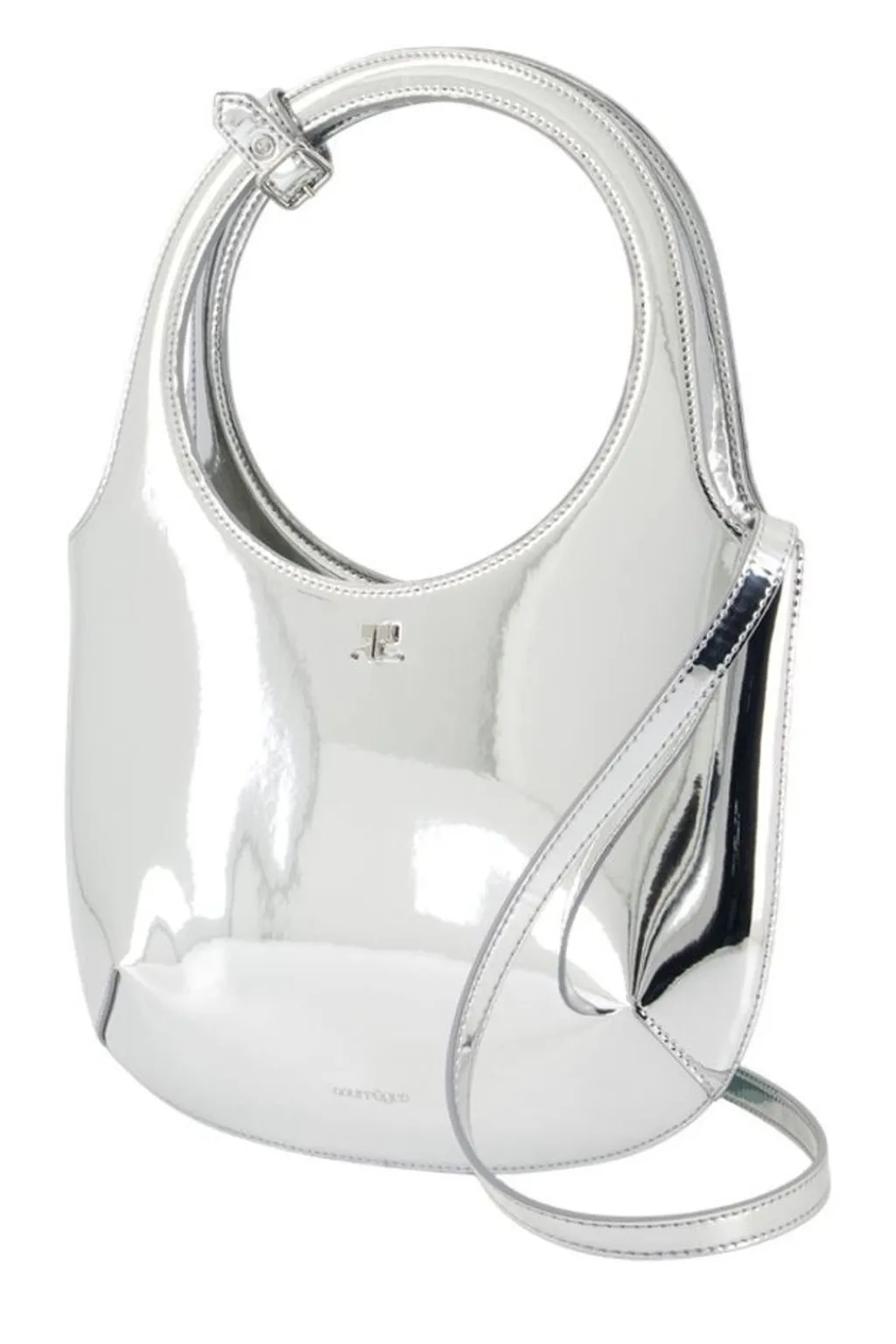 Logo Detailed Metallic Shoulder Bag
