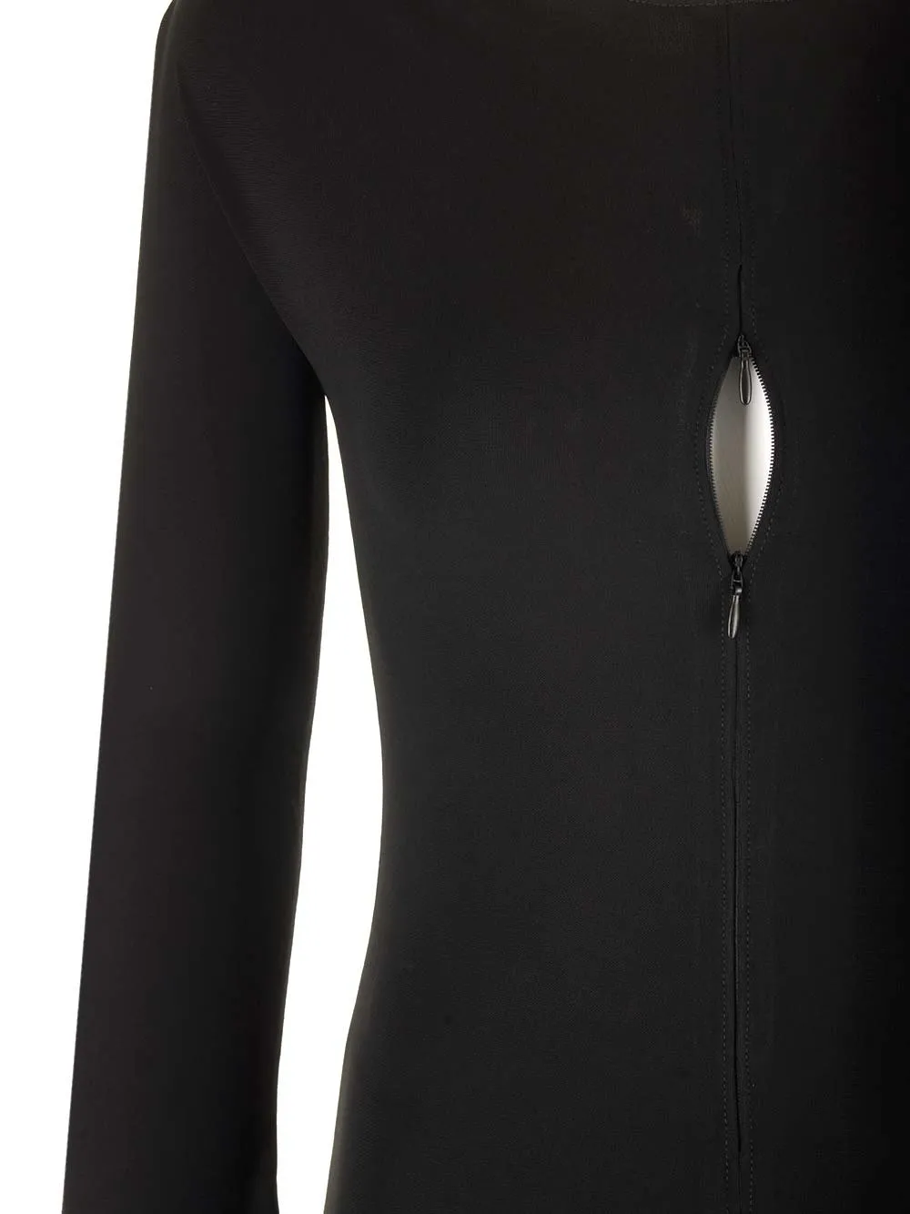 Drop Zipped Crepe Jersey Bodysuit