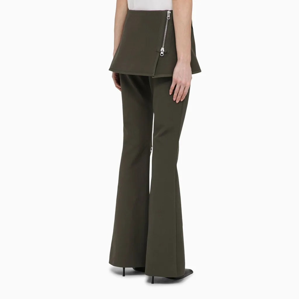 Layered Overskirt Bootcut Pants