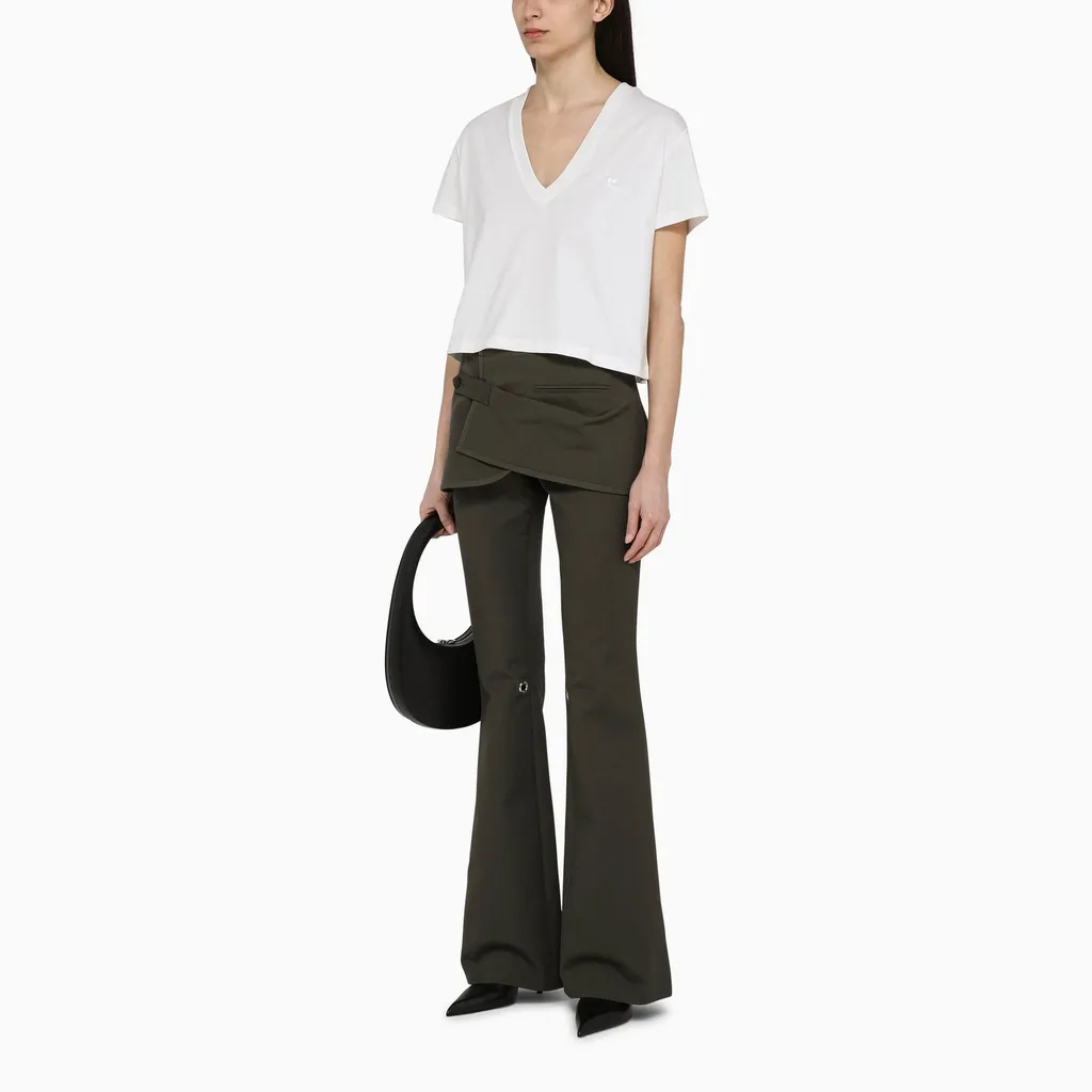 Layered Overskirt Bootcut Pants