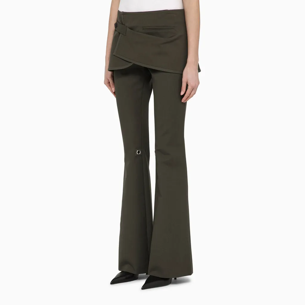 Layered Overskirt Bootcut Pants