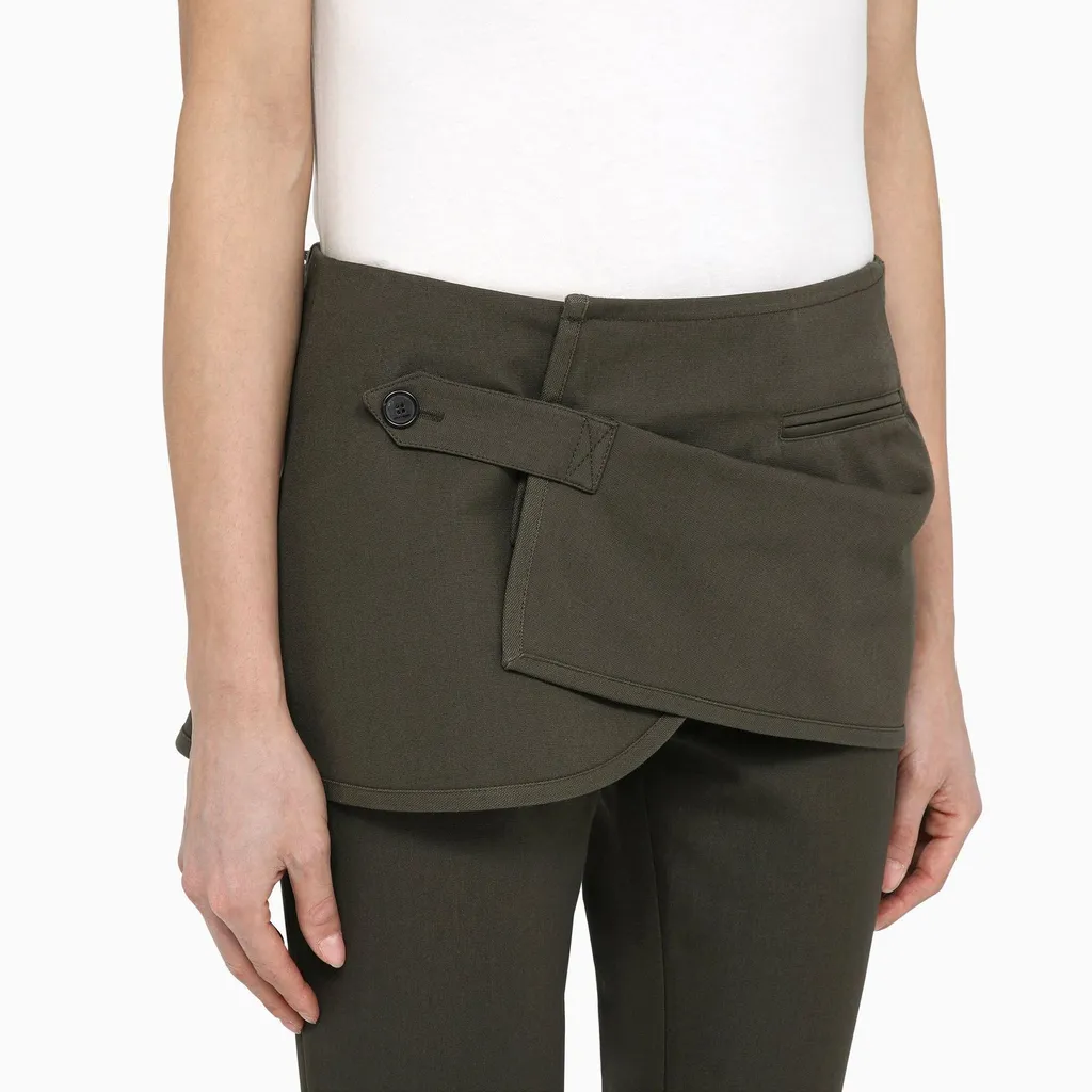 Layered Overskirt Bootcut Pants