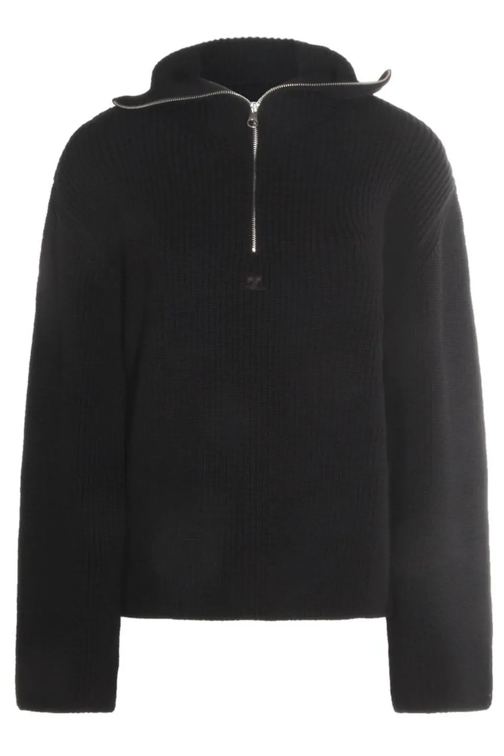 Half-Zipped Knitted Jumper