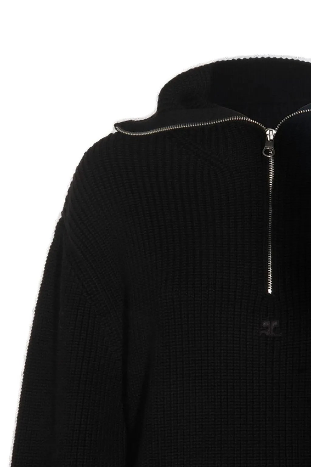 Half-Zipped Knitted Jumper