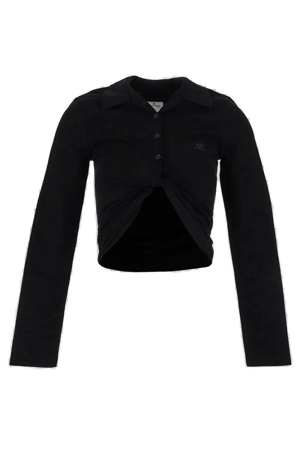 Twist Piqué Cropped Polo Shirt