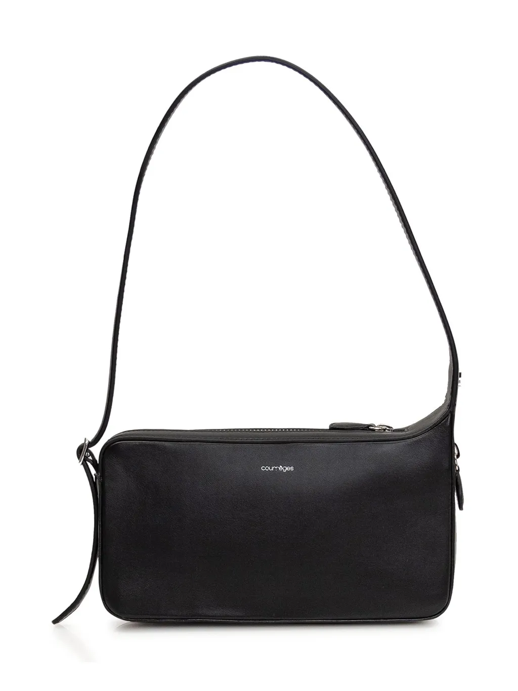 Logo Printed Zip-Up Shoulder Bag