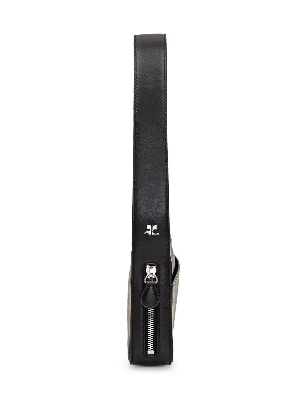 Logo Printed Zip-Up Shoulder Bag