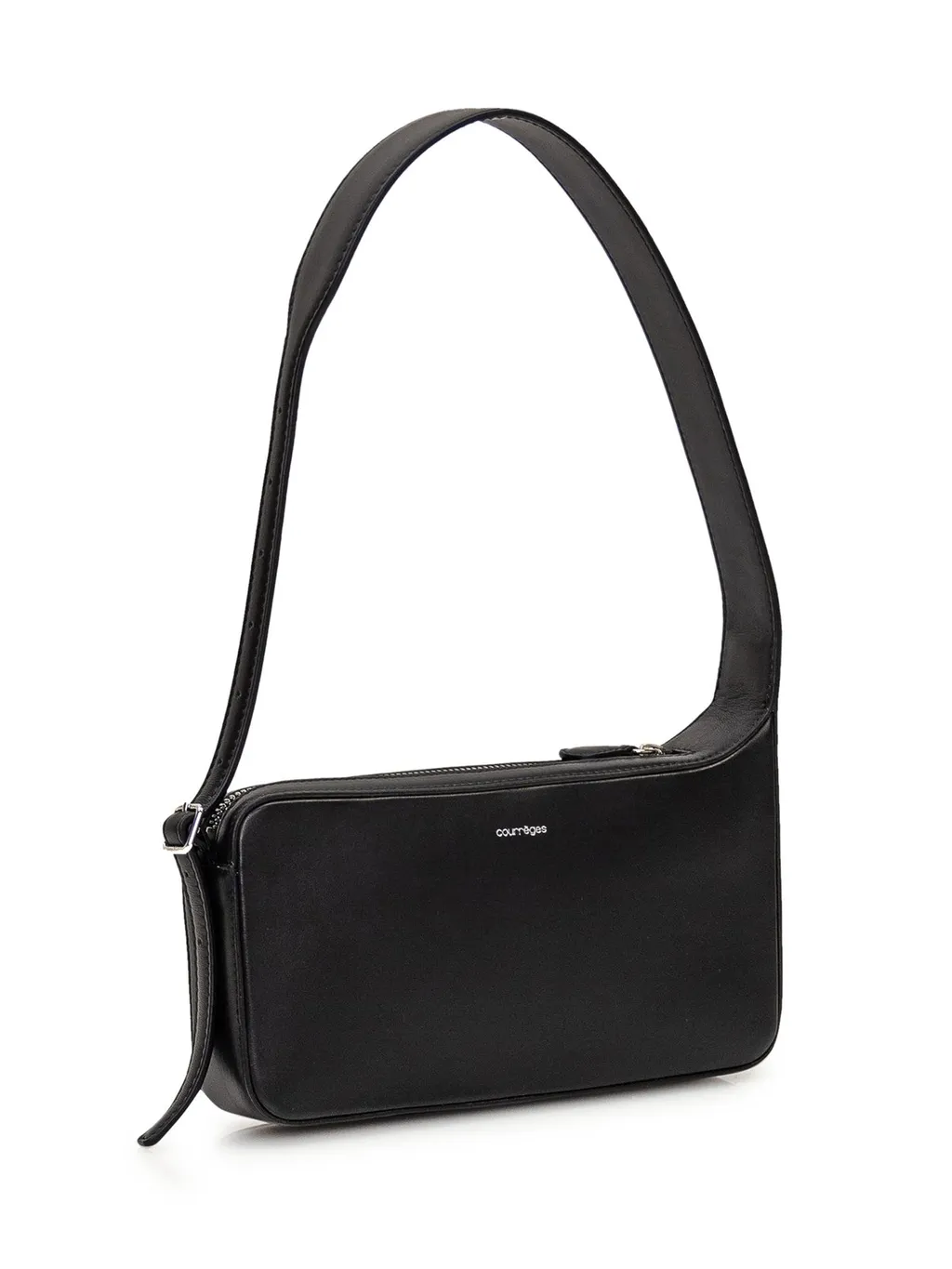 Logo Printed Zip-Up Shoulder Bag