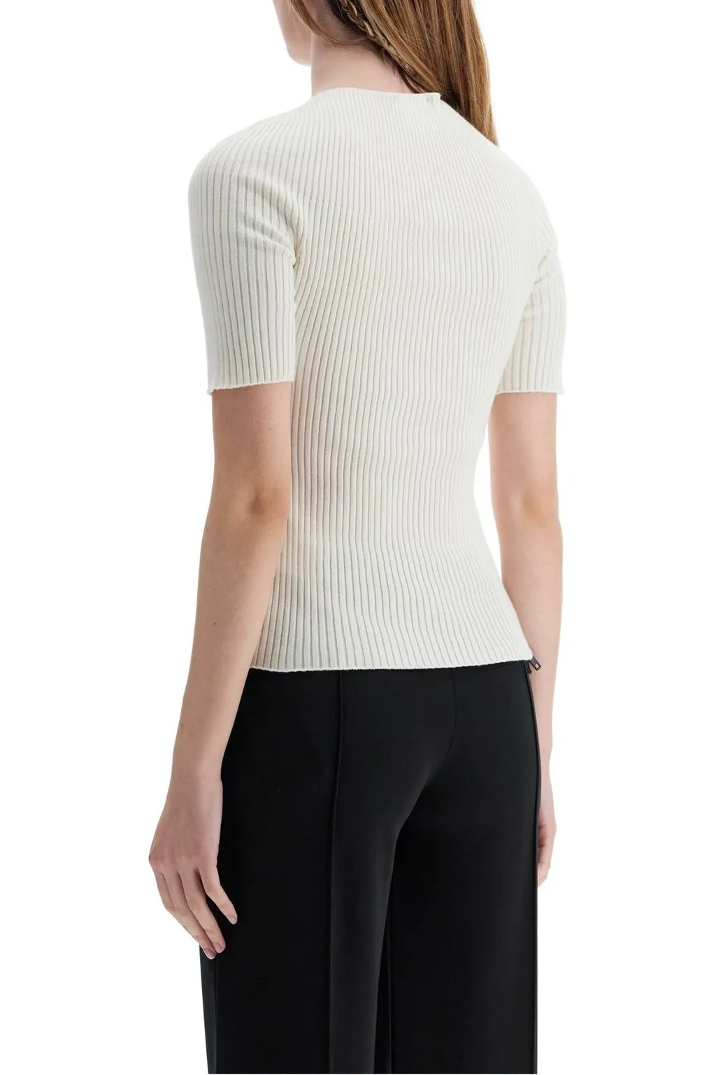 Logo Embroidered Ribbed-Knit Top