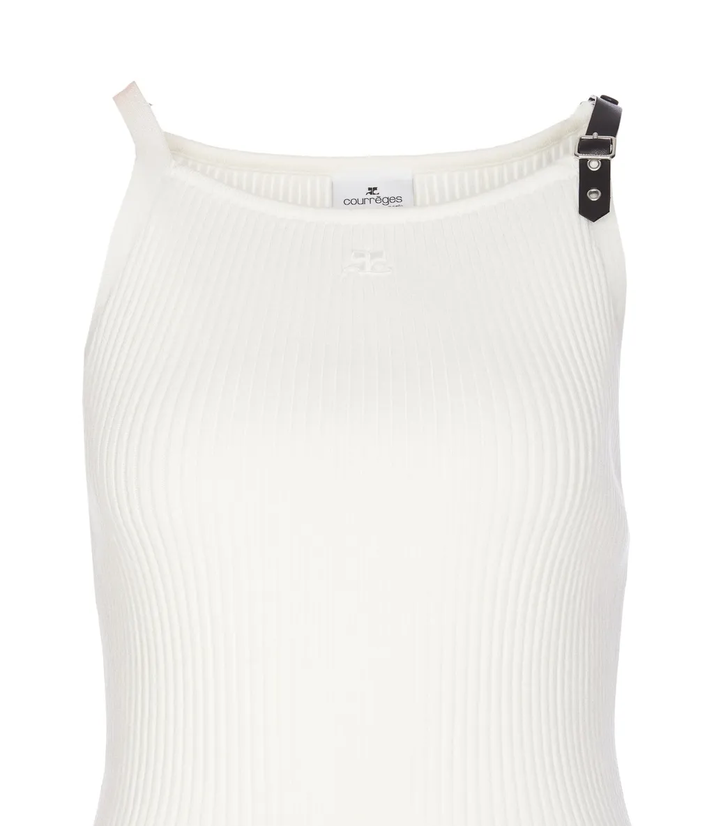 Neckline Rib Knit Dress