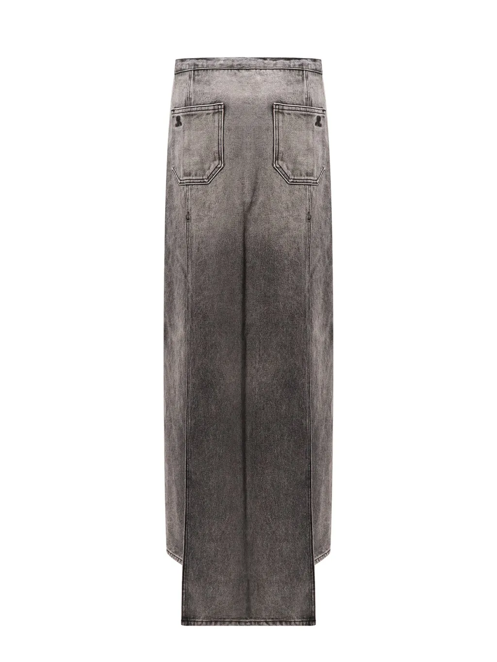 Vintage-Effect Denim Midi Skirt