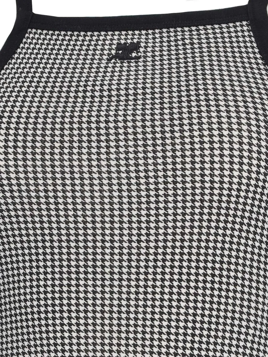 Houndstooth-Pattern Straight Hem Mini Dress