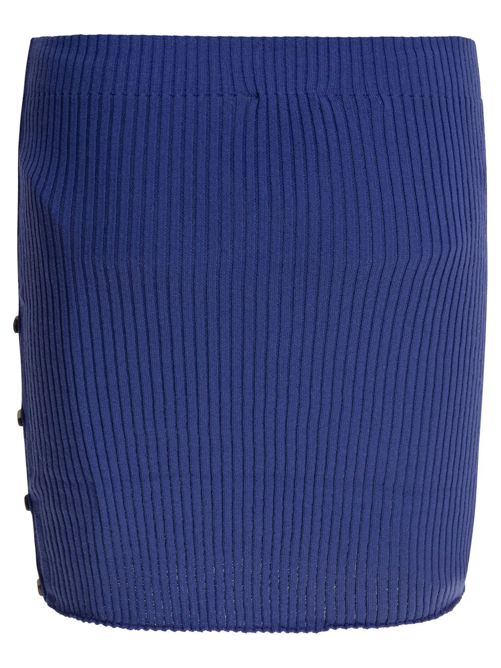Buttoned Light Ribbed Mini Skirt
