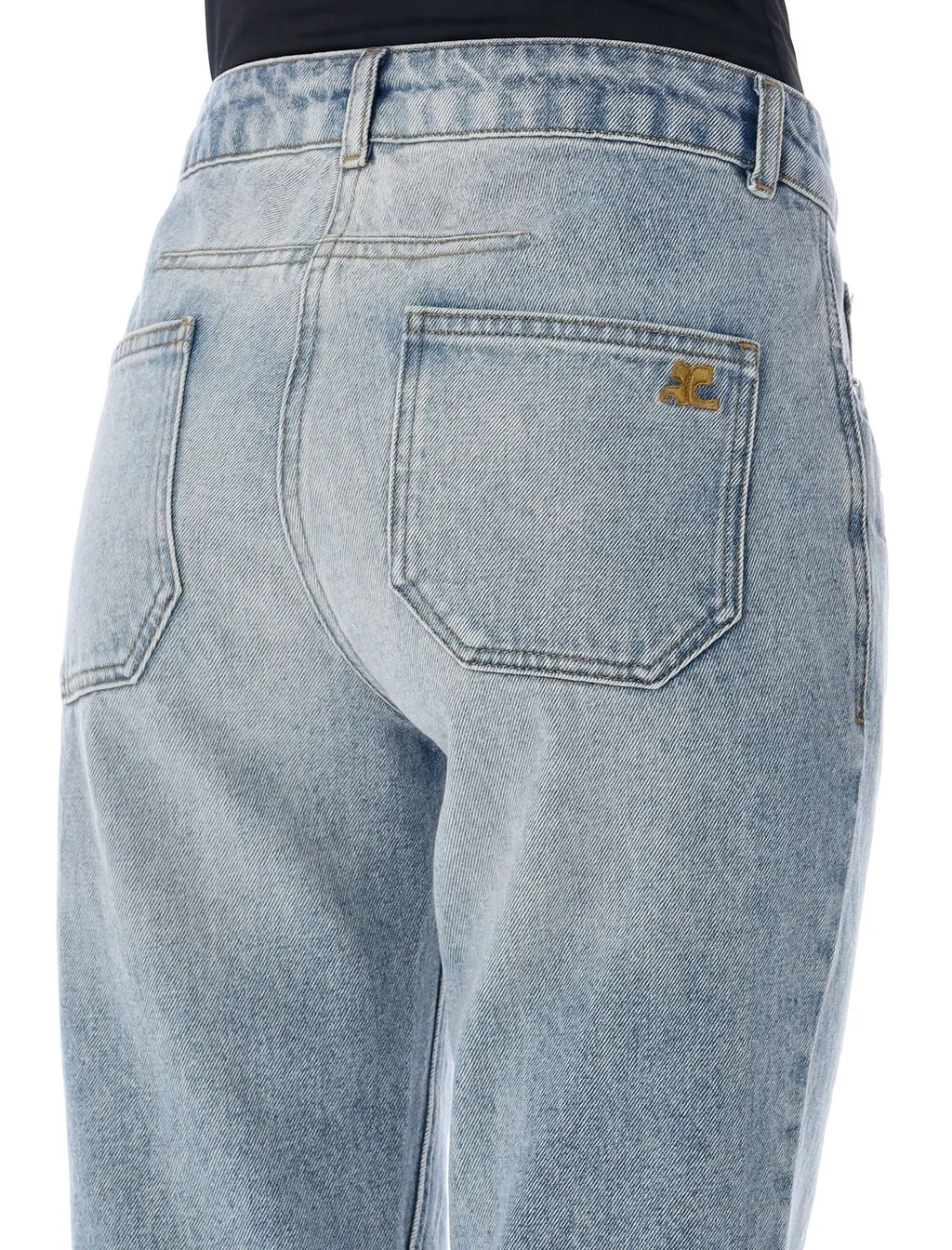 Faded Effect Flared Trousers